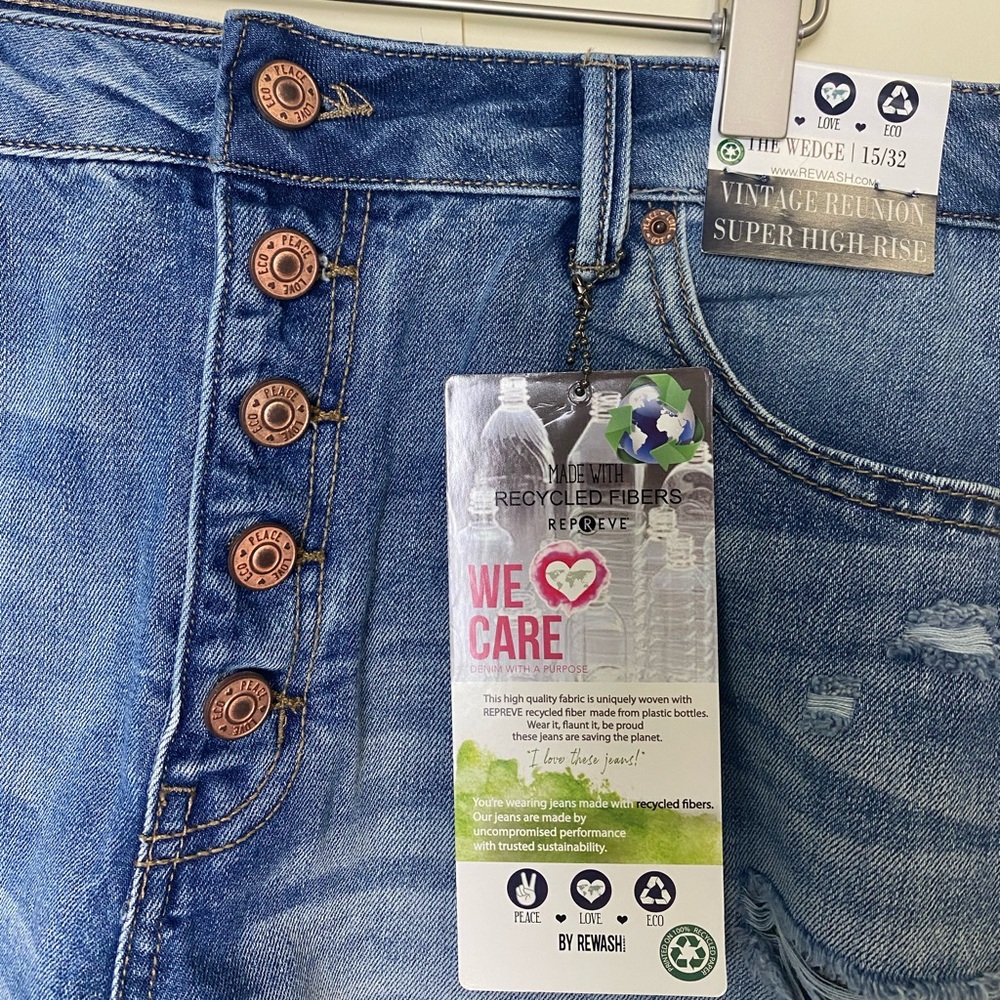 NWT Rewash Distressed High Rise Jean Shorts 15 32 - Picture 3 of 8